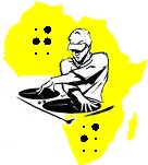 Afrikakarte mit DJ im Vordergrund